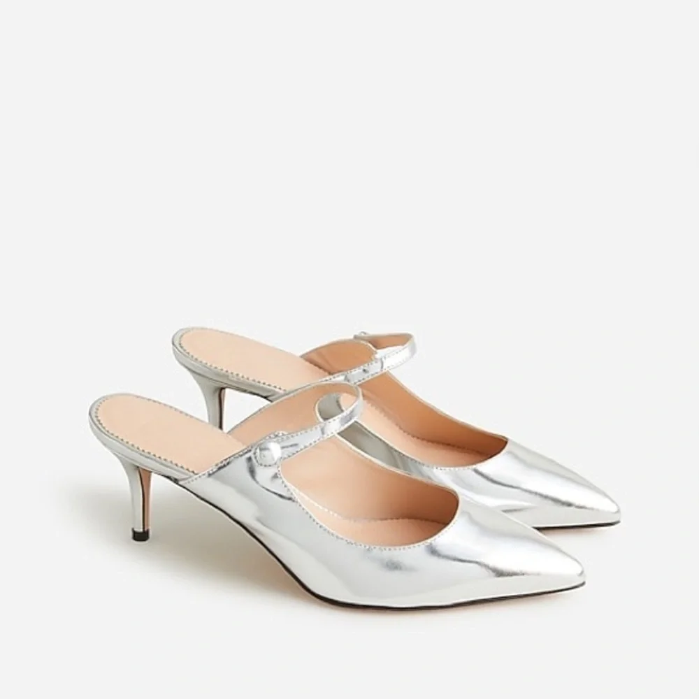 J Crew Colette mule heels in Italian specchio leather
Item BM692 - Picture 1 of 7
